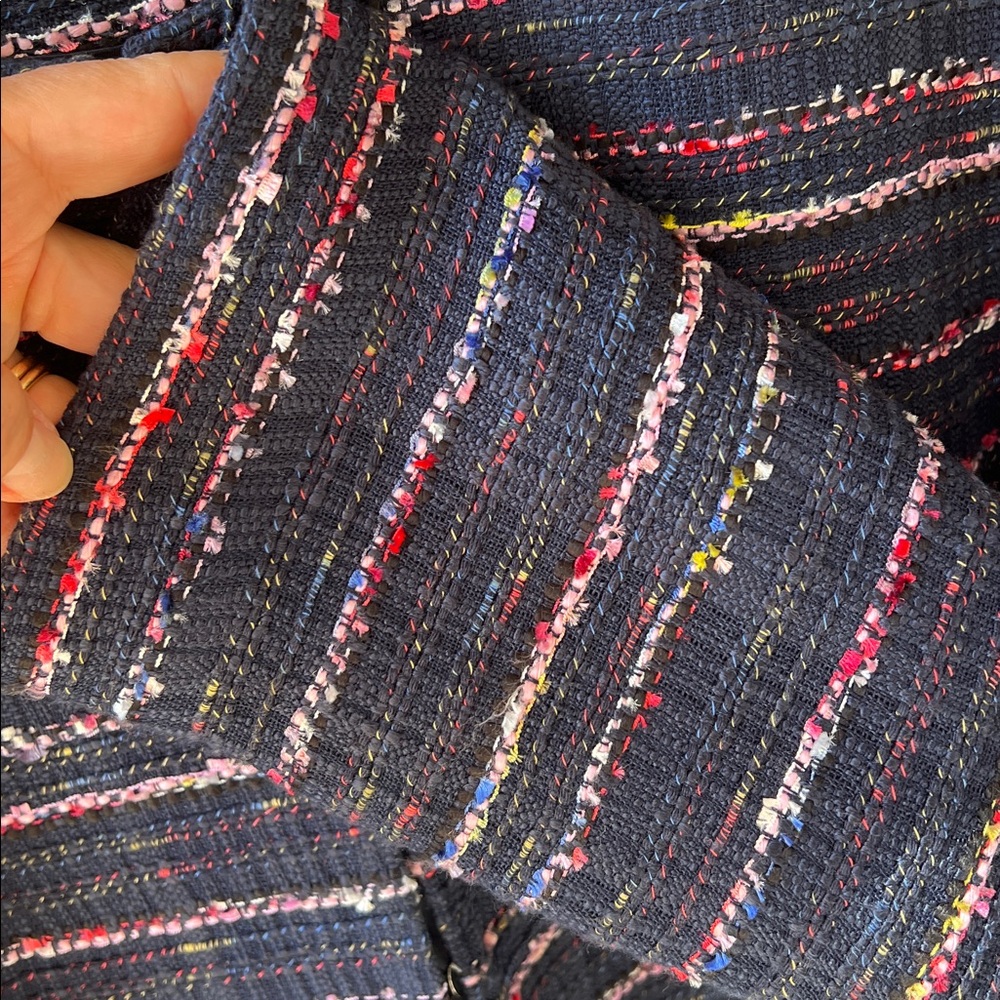 Talbots Factory 16 Navy Multicolor Tweed Blazer Striped - Picture 8 of 10